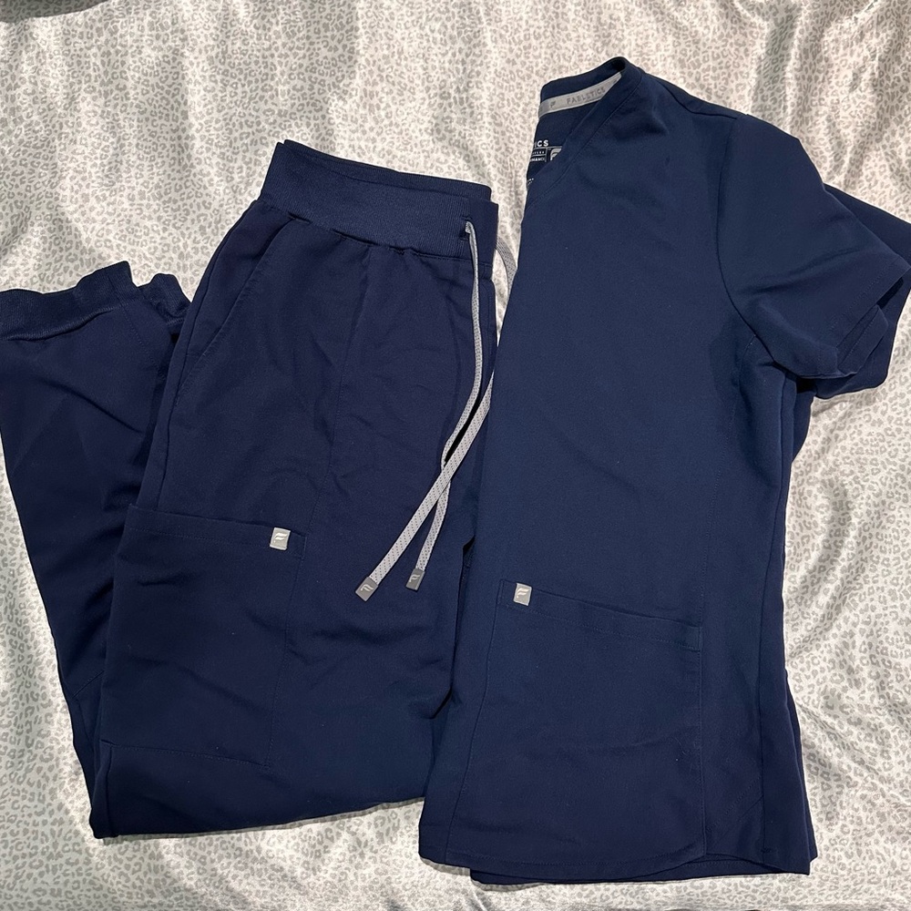 Fabletics Navy Blue Scrubs Set